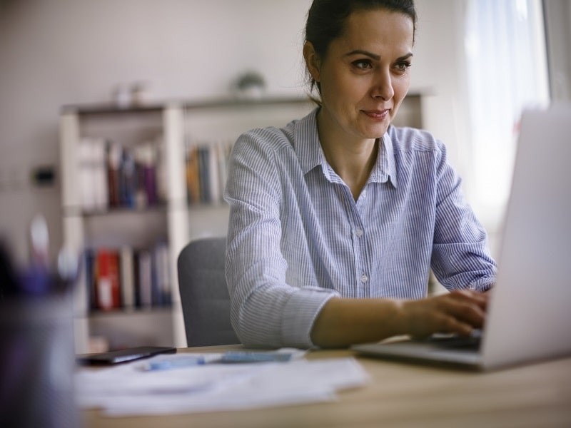 lady using a laptop