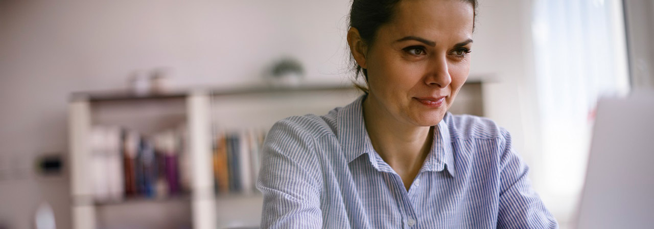 lady using a laptop