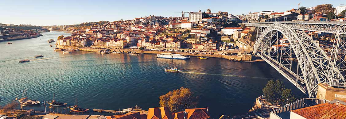 View of a river and city