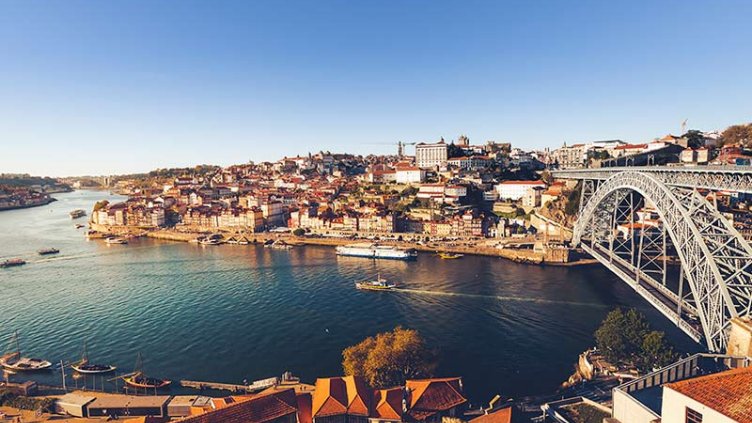 View of a river and city