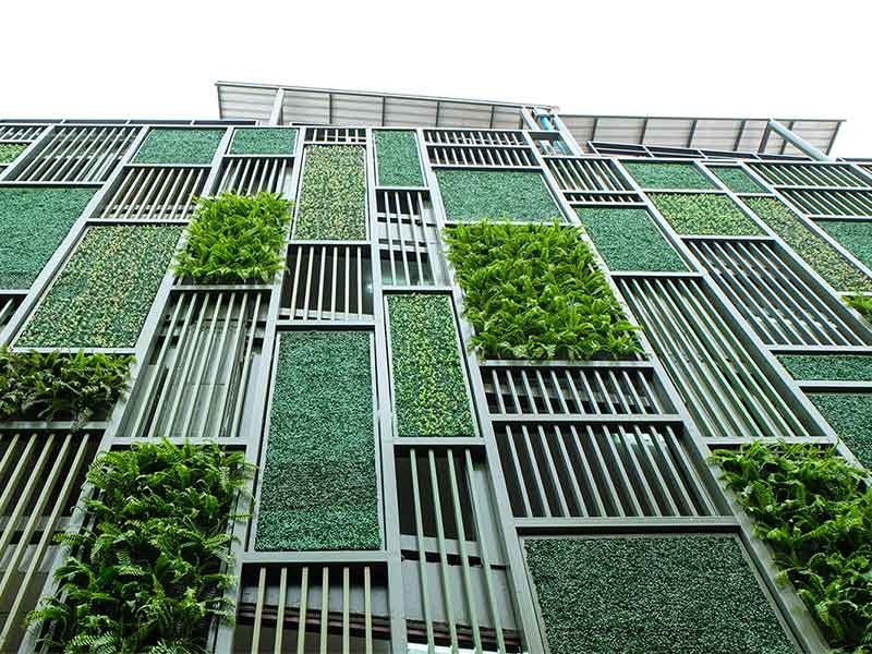Life Sciences building with living wall