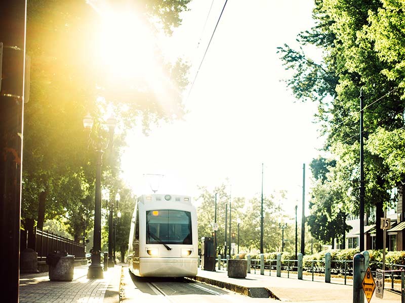 The front view of Electric train