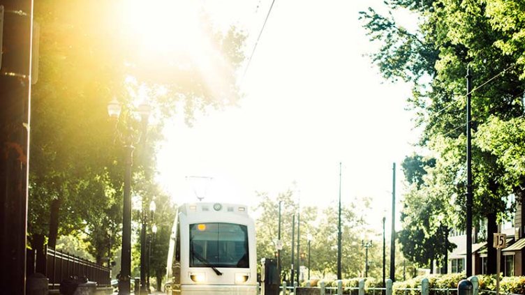 The front view of Electric train