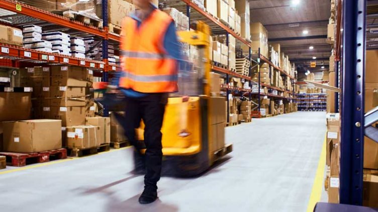 A man working in the warehouse