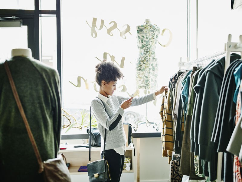 A man select dress and shopping in showroom